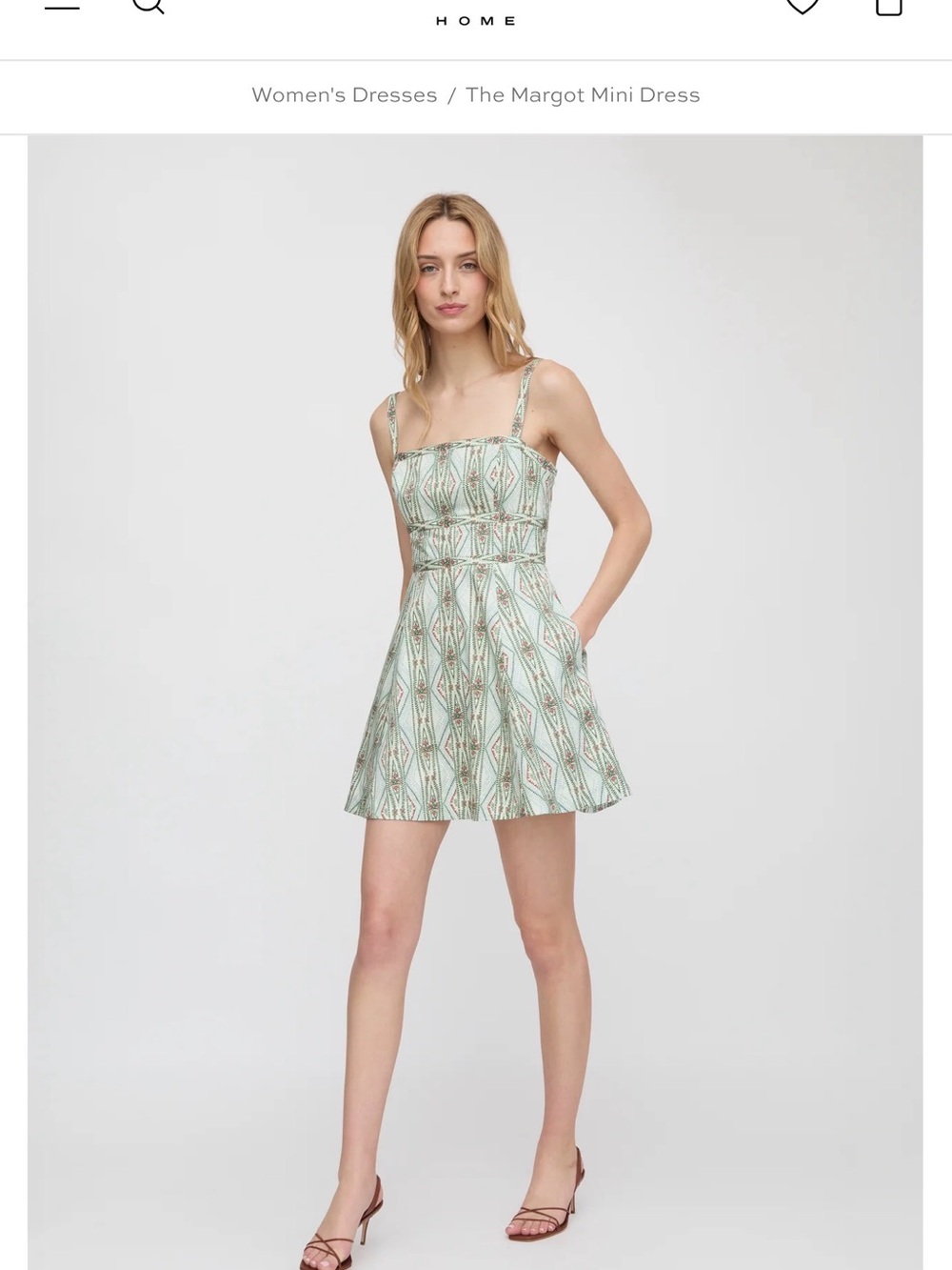 The Margot Mini Dress in Mint Green Geometric Print